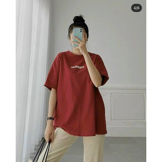 Set pull đỏ in chữ +quần kaki nude