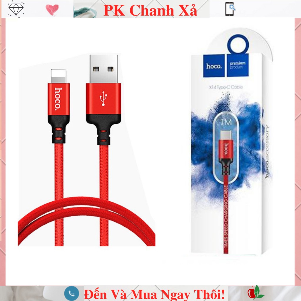 Dây Cáp Sạc iphone Hoco X14  Lightning  Cho Điện Thoại Iphone IPad Pin Dự Phòng Tai nghe Bluetooth Airpod airpods i12