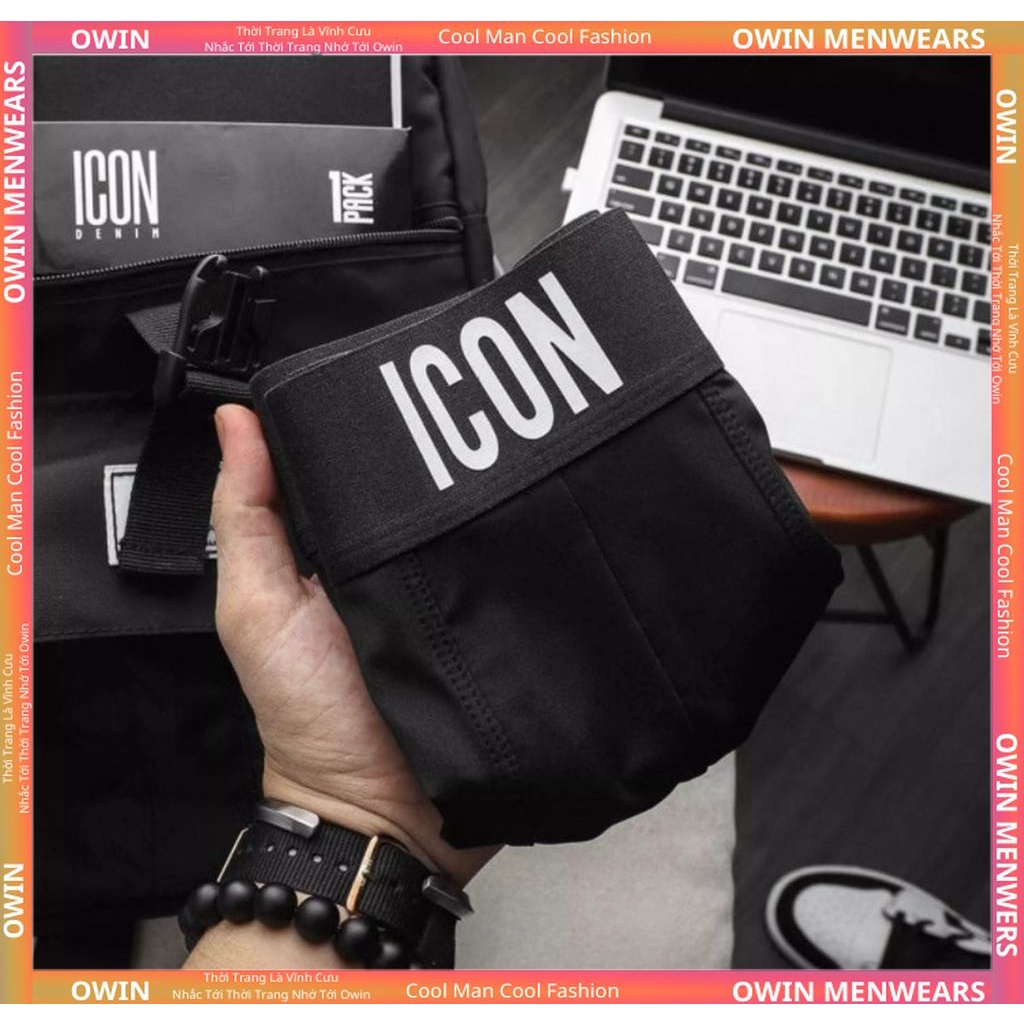Quần Sịp Nam thun lạnh SI01, Quần lót nam Boxer ICON Demin co dãn 4 chiều sexy cao cấp (Che Tên) OWIN