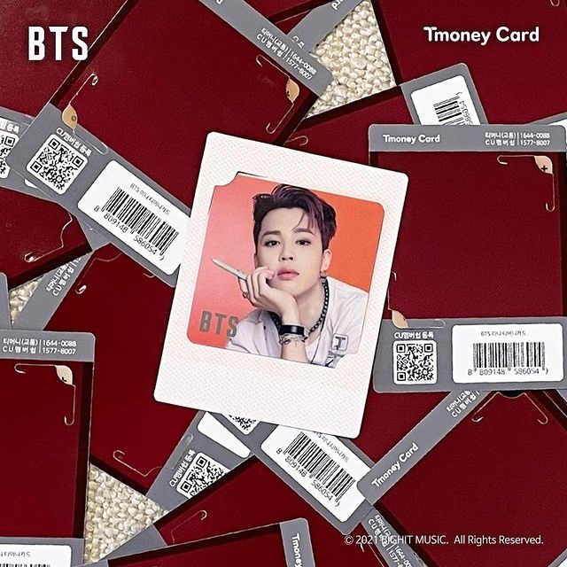 Bộ thẻ hình nhóm nhạc BTS Tmoney 2021