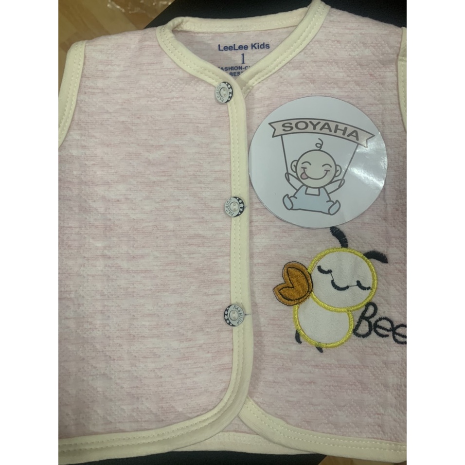 Áo Gile Nỉ Xốp Thu Đông  Bé Trai Bé Gái  Leeleekids Hình Thêu Dễ Thương GL01