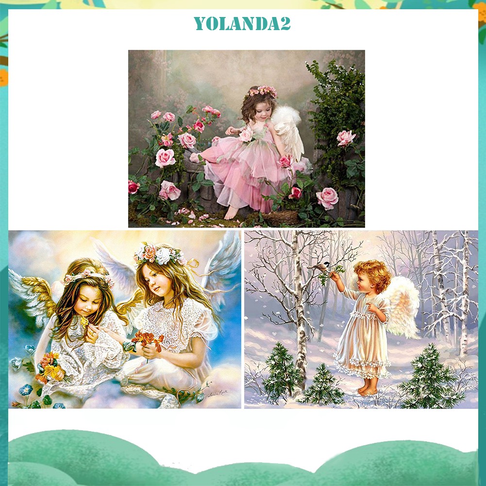 Bộ Tranh Đính Trang Trí Hình Thiên Thần 5d Diy