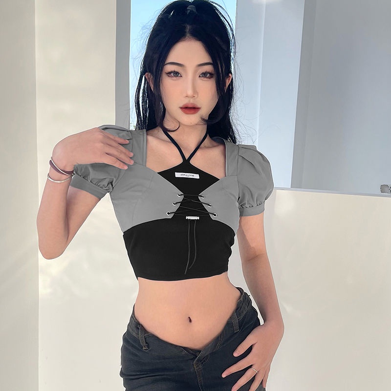 Áo Croptop Hai Dây Dáng Ôm Phong Cách Âu Mỹ Thời Trang Mùa Hè Hàng Mới 2022