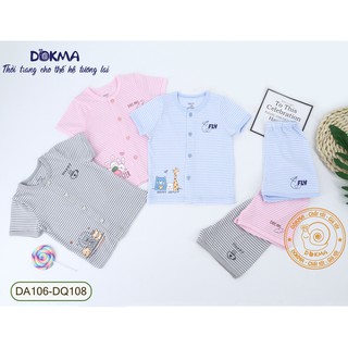 Bộ cộc sơ sinh kẻ sọc cài giữa Dokma DA106_DQ108N