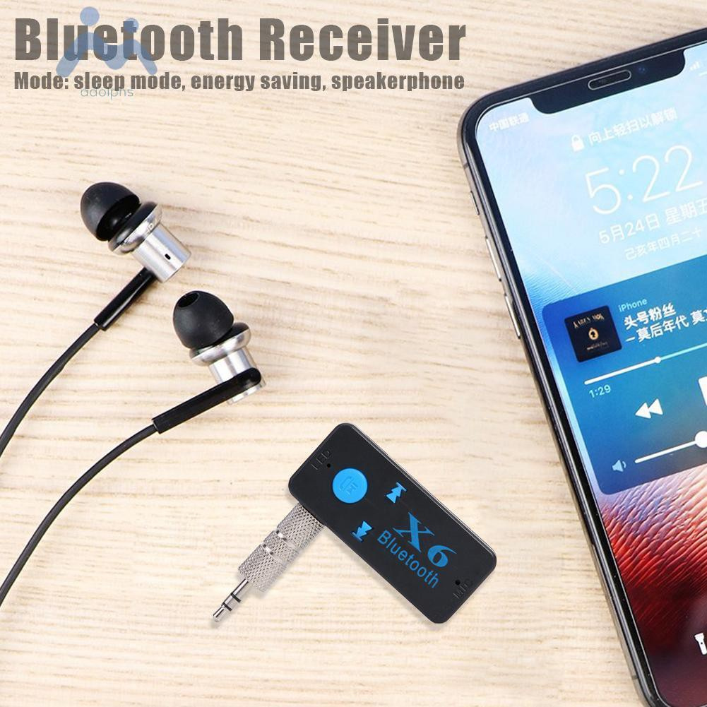 adolphs X6 Wireless 3.5mm AUX Audio Receiver Bluetooth 4.2 Adapter Support TF Card