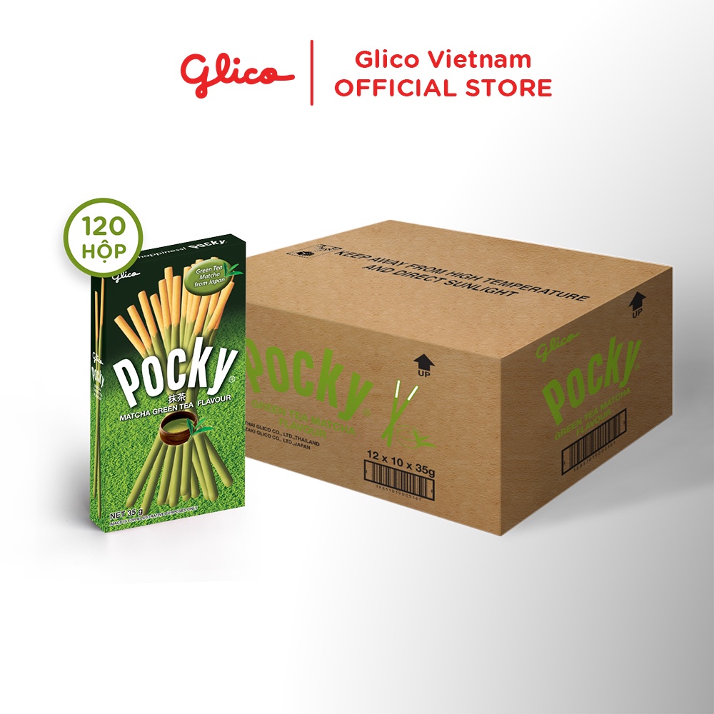 [Mua 100 hộp tặng 20 hộp] bánh que phủ kem matcha trà xanh Nhật Bản GLICO Pocky Matcha Trà Xanh Matcha Green Tee Flavour