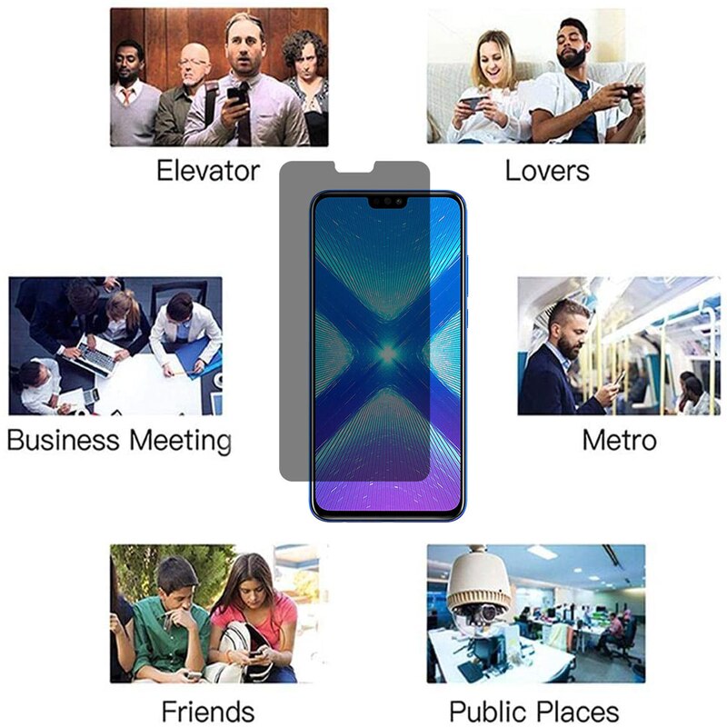 Kính Cường Lực Chống Nhìn Trộm Bảo Vệ Màn Hình Cho Honor 8 9 10 8c 8x 9x 9i X10 9 Lite