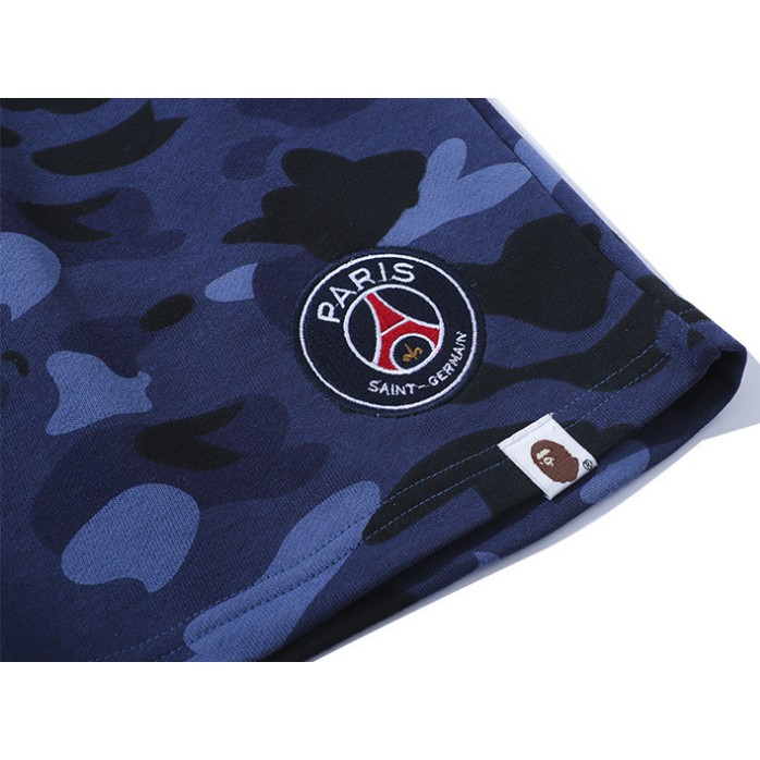 21SS New Bape X PSG Fashion Jogger Shorts Men Women Elastic tie Casual Beach Short Pants