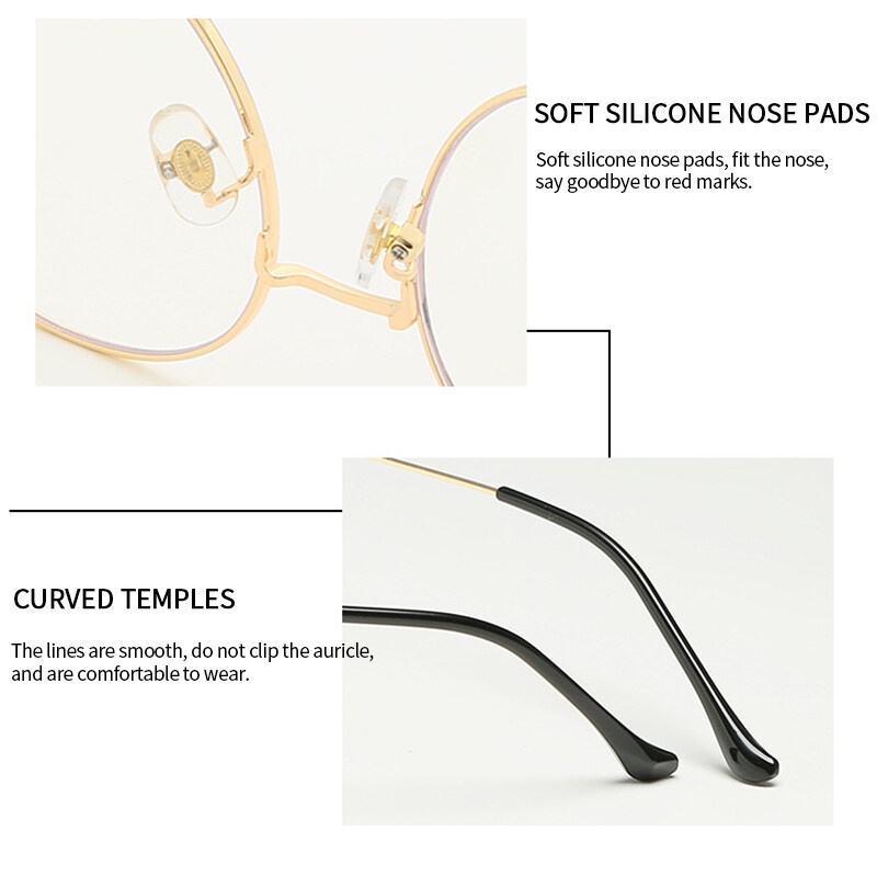 Mắt Kính 3D Gọng Kim Loại Chống Bức Xạ Và Ánh Sáng Xanh Hình Gấu Trúc Dễ Thương Cho Nữ