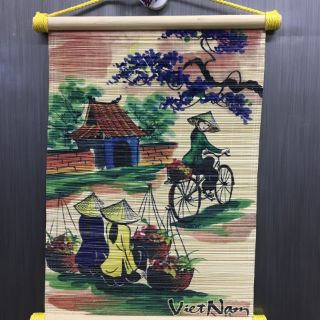 Combo: sổ tre gỗ + tranh mành tre