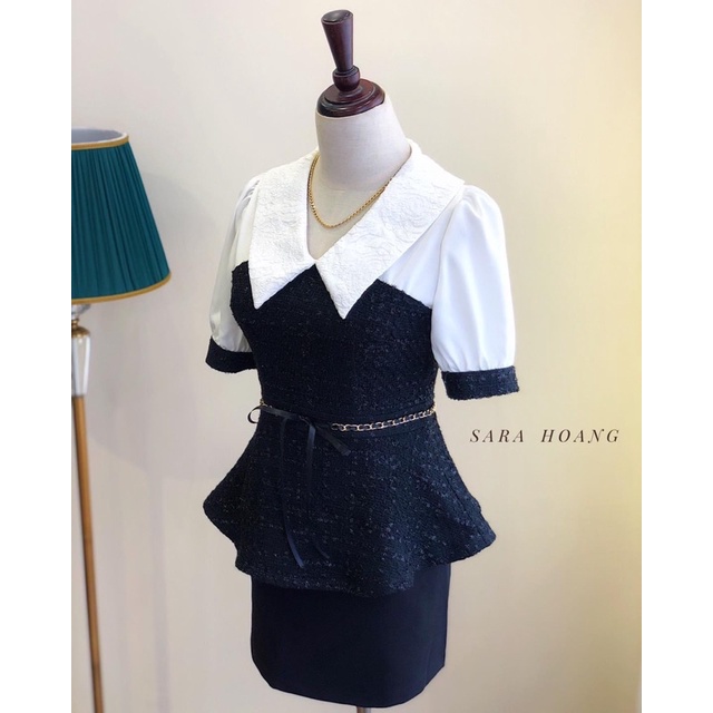 Áo dạ Tweed phối lụa | BigBuy360 - bigbuy360.vn