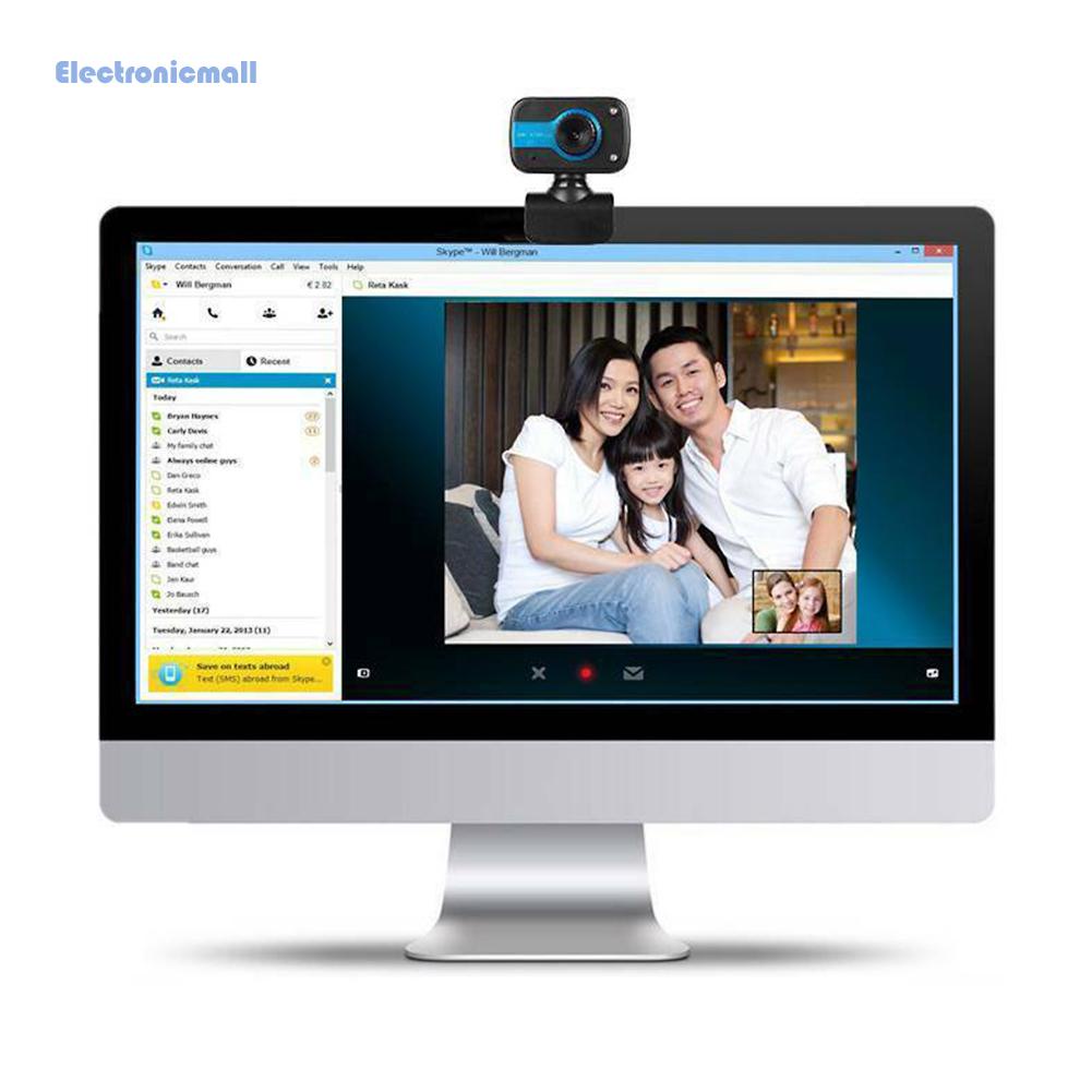 Webcam Điện Tửmall01 Usb Hd Có 2 Đèn Led Hỗ Trợ Tầm Nhìn Ban Đêm Kèm Micro | BigBuy360 - bigbuy360.vn