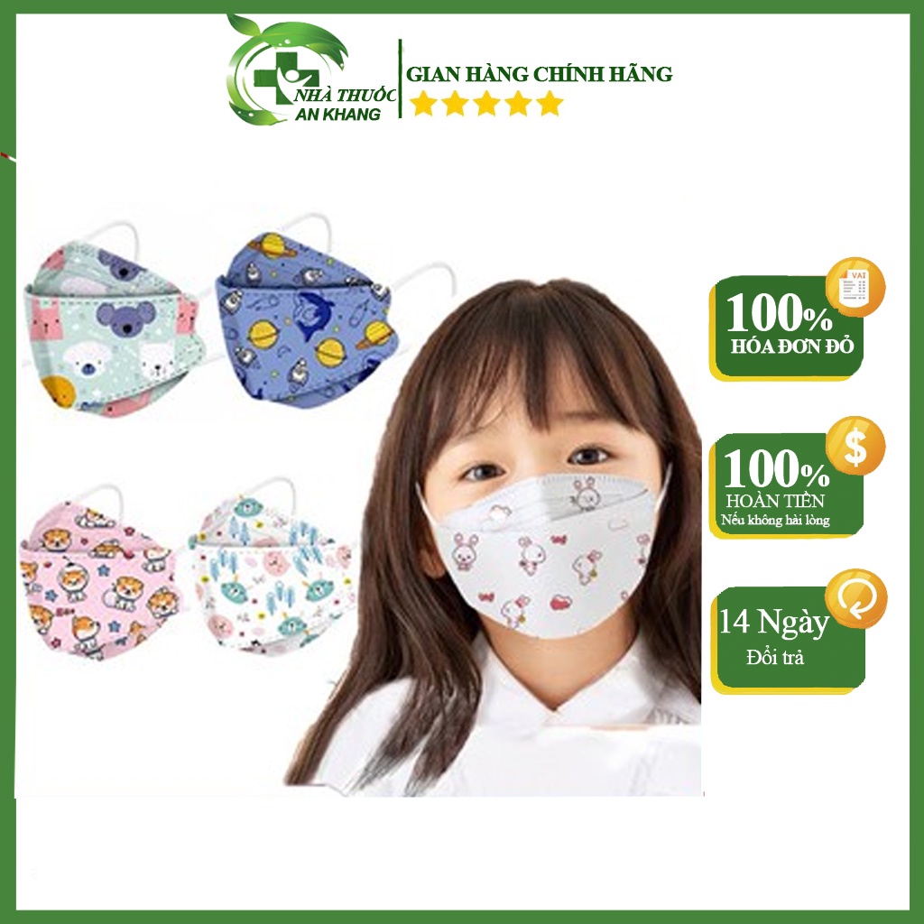 Khẩu trang cho bé KF94 - Bé 3 đến 12 tuổi  - Chuẩn Hàn Quốc - Set 1 bịch 10 cái - Bao ZIP màu xịn sò