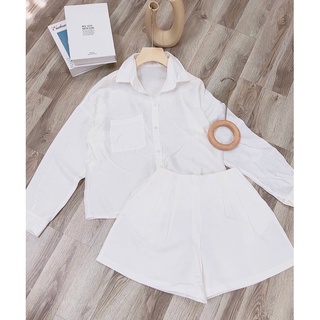 SET SƠ MI TRĂNG QUẦN SHORT