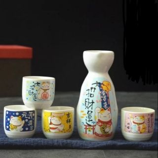 Bộ bình ly gốm sứ uống sake