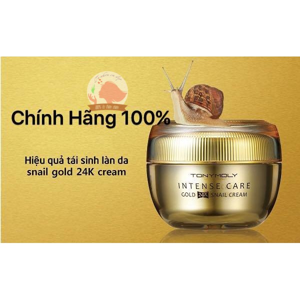 KEM DƯỠNG ỐC SÊN VÀNG 24K TONYMOLY INTENSE CARE GOLD 24K SNAIL CREAM 45ML