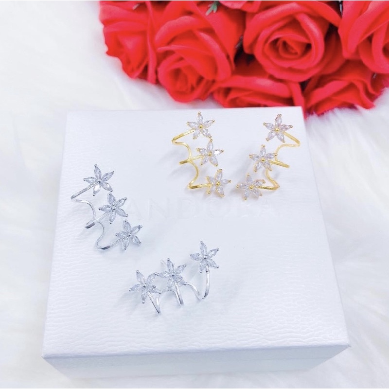 Bông tai nữ bạc ta ôm vành tai siêu xinh - Vàng Bạc Khải khải