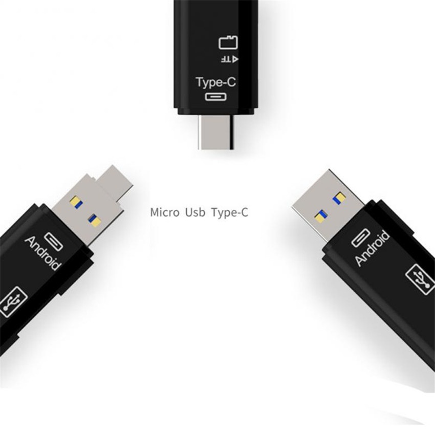 Đầu Đọc Thẻ Nhớ USB C OTG 3 Trong 1 USB 2.0 TF / Mirco SD