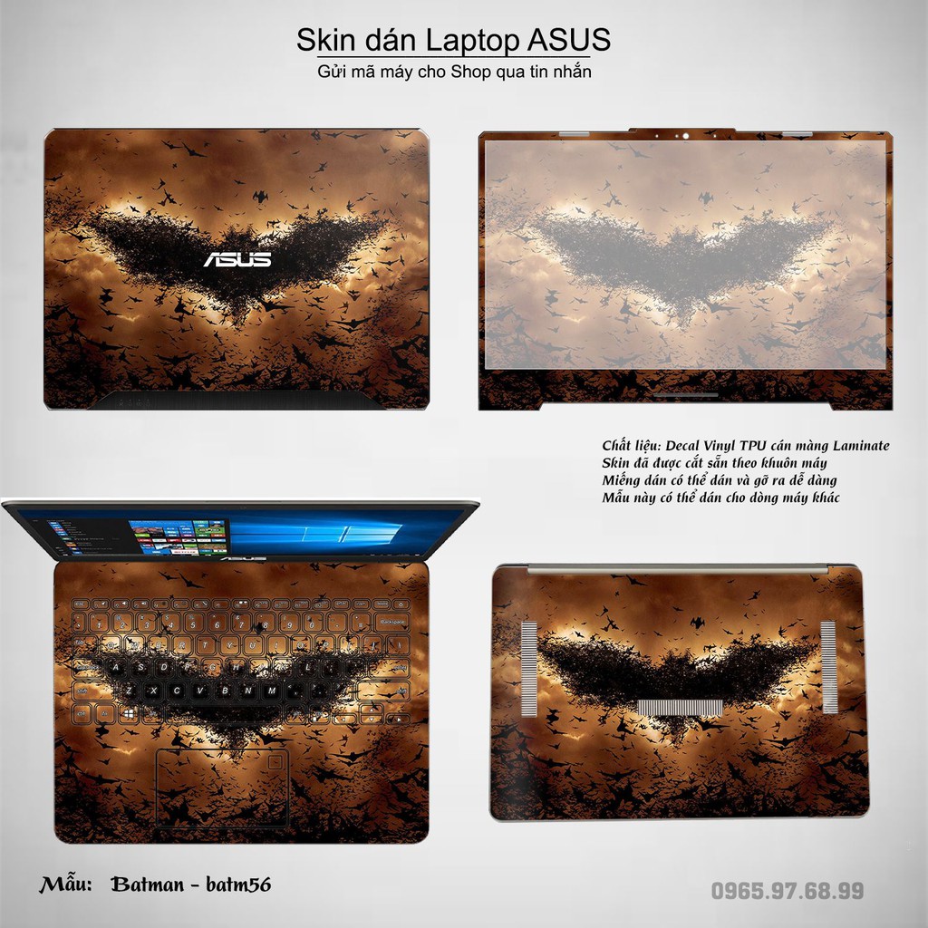 Skin dán Laptop Asus in hình Người dơi _nhiều mẫu 3 (inbox mã máy cho Shop)