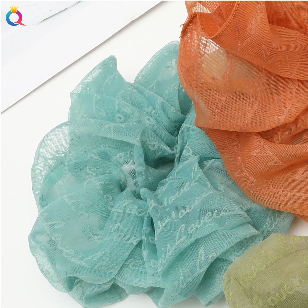 Dây cột tóc bản lớn co giãn phối lưới phong cách Châu Âu cổ điển thời trang cho nữ