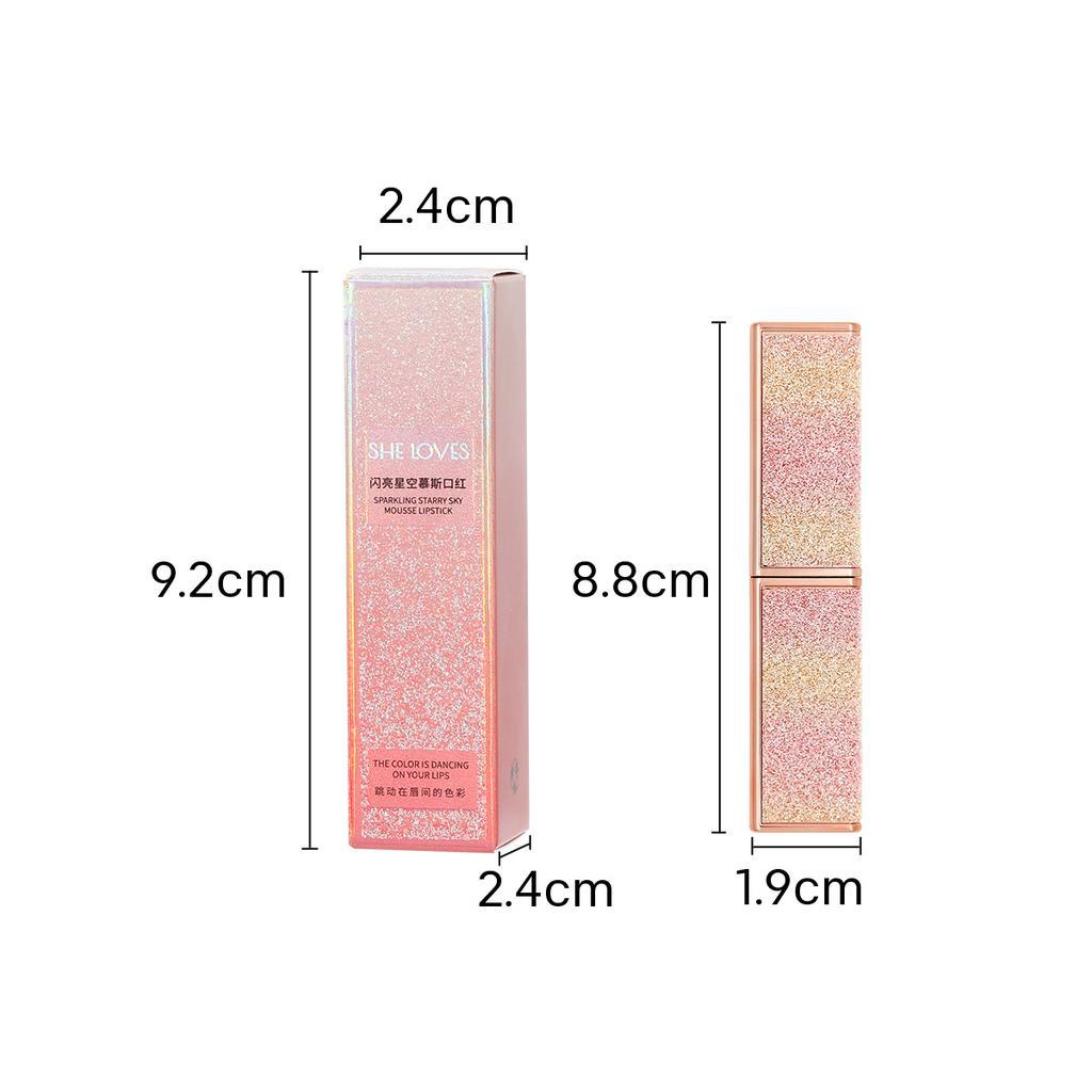 [Hàng mới về] Son Sáp Sheloves Tông Nhung Lì Với Vỏ Hình Bầu Trời Sao 6 Màu Tùy Chọn