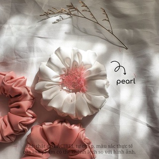 Cột tóc vải LACIBEL scrunchies, dây buộc tóc lụa cao cấp cỡ lớn