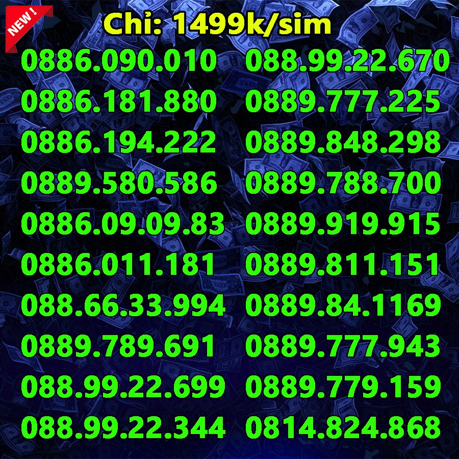 Sim số đẹp Vinaphone đồng giá 1500k