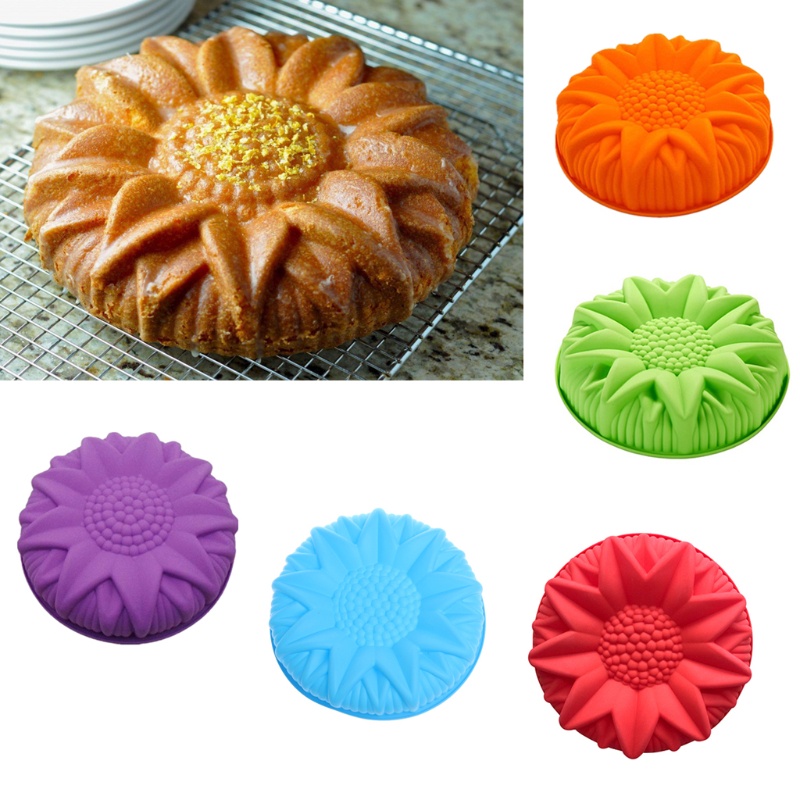 Khuôn Silicone Làm Bánh Tạo Hình Hoa Hướng Dương Lớn 10&quot; Tiện Dụng