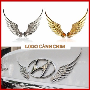 Đôi cánh thiên thần, biểu tượng cánh chim trang trí logo xe ô tô 2 màu bạc,vàng