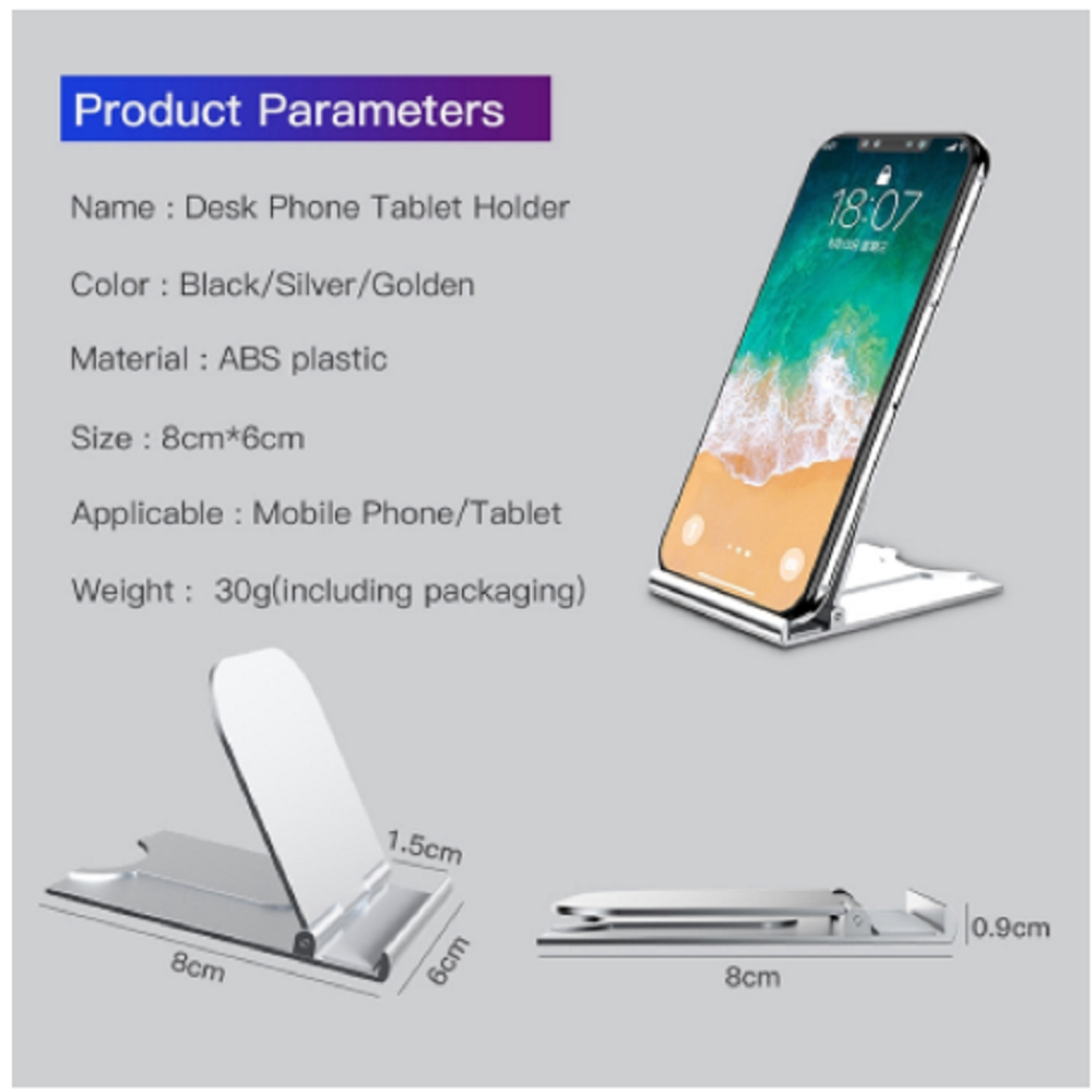 Mobile Phone Foldable Metal Table Holder Desk Plastic Stand Universal Portable Support