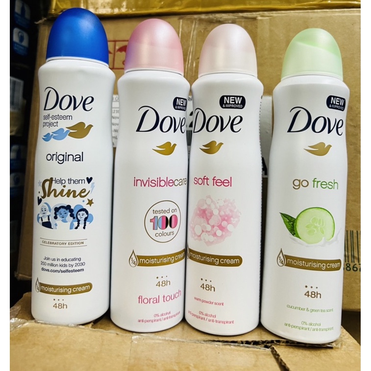 Xịt khử mùi DOVE Moisturising Cream 48h (150ml)