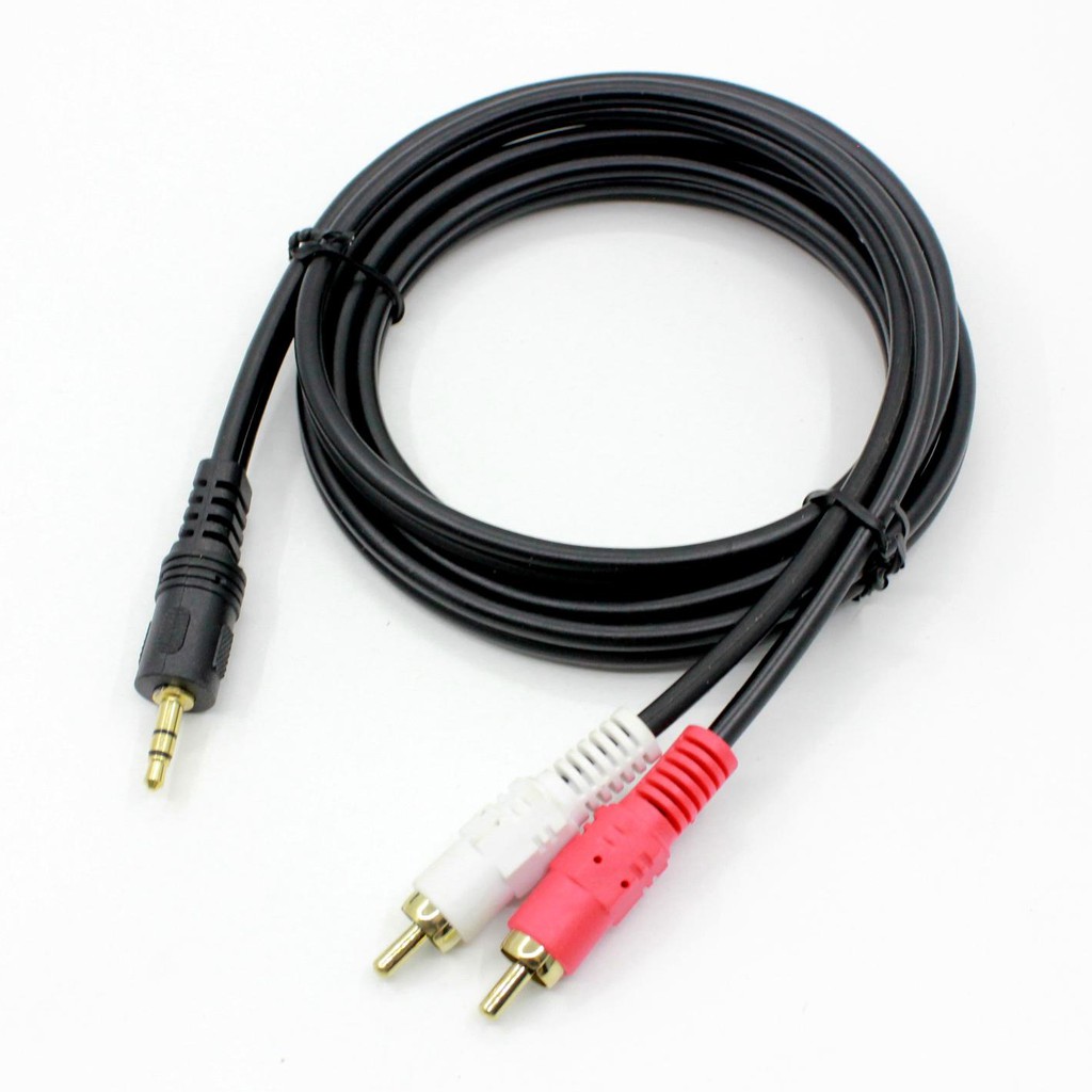 Cáp nối âm thanh nổi 3.5mm sang 2 RCA L / R 1.5/3/5/10m cho tai nghe loa màu đen