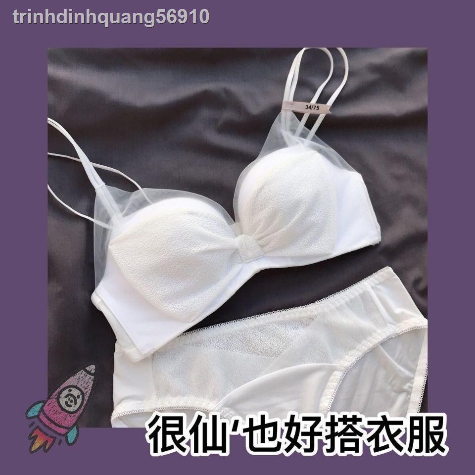 Áo lót nữ hở lưng đẹp mỏng Nhật Bản áo lót nâng ngực sexy màu trắng