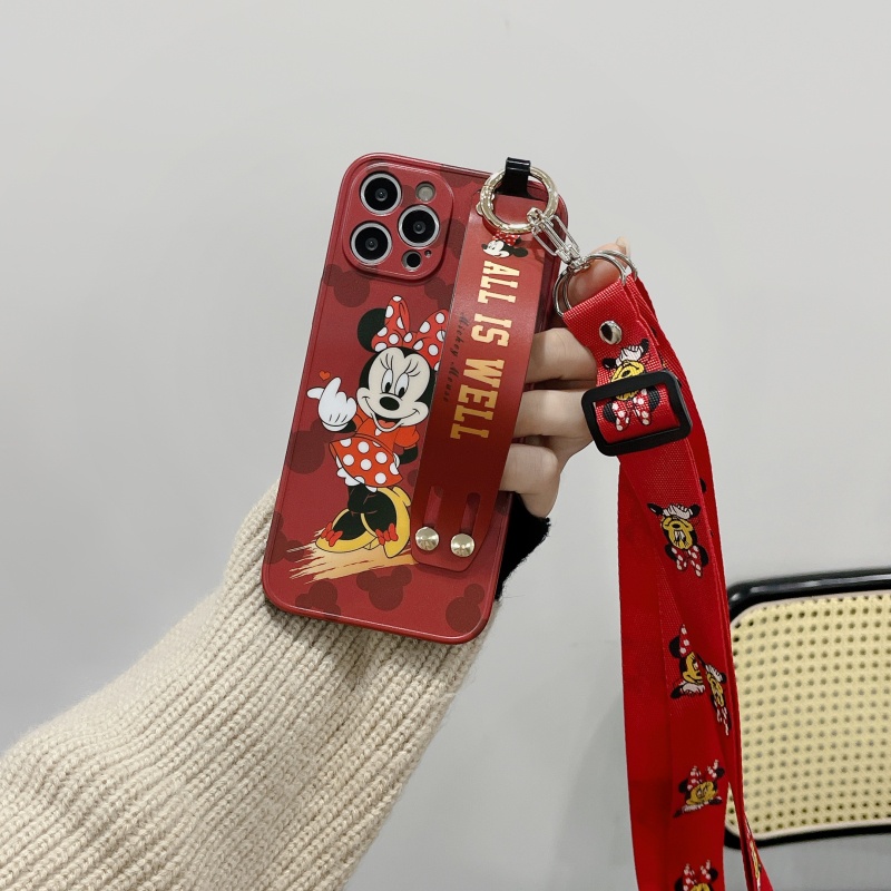 Ốp Điện Thoại IMD Hình Chuột Dễ Thương Có Dây Đeo Cổ Cho iPhone 14 13 12 11 Pro Max Plus