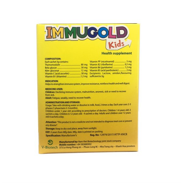 IMMUGOLD KID (TPCN) (T/60H/30g) (Hộp) /CÓ HĐ đỏ | BigBuy360 - bigbuy360.vn
