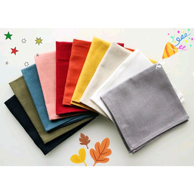 KHĂN TAY  TRƠN VẢI LINEN TỰ NHIÊN