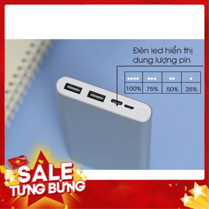 [chính hãng] Xiaomi Sạc dự phòng Xiaomi Gen 3 10.000 mAh (2 cổng usb) BH 1 đổi 1 poogroup