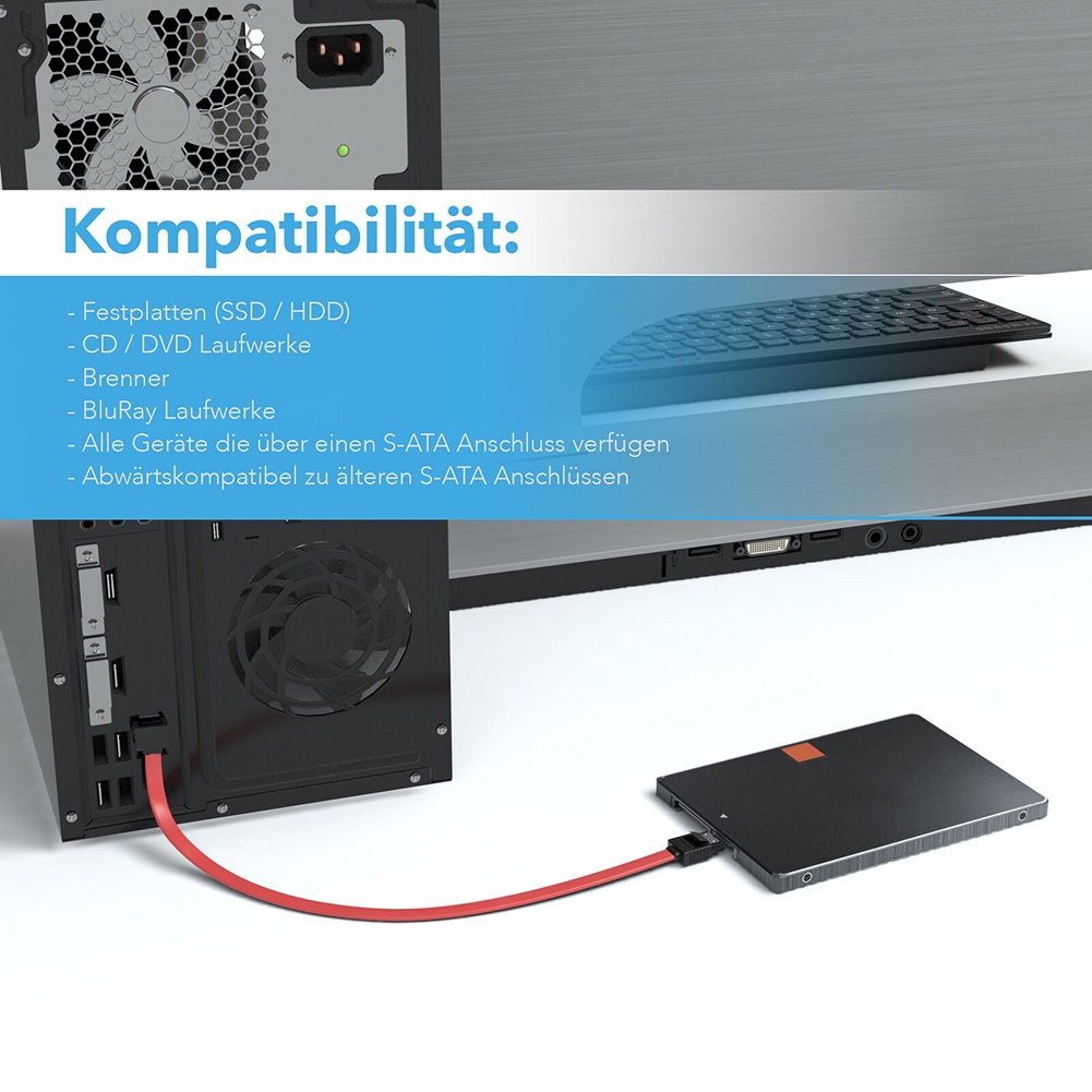 Set 3 Dây Cáp Kết Nối Sata 3.0 0.5m 6 Gbp / S Sdd Hdd 90 Độ | BigBuy360 - bigbuy360.vn