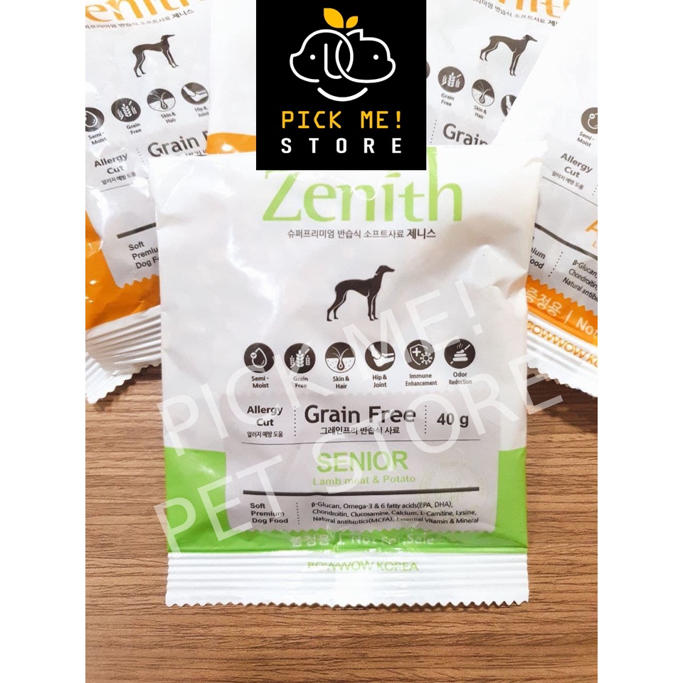 Gói dùng thử 40g - Thức ăn hạt mềm hữu cơ cho chó Zenith | Origi7