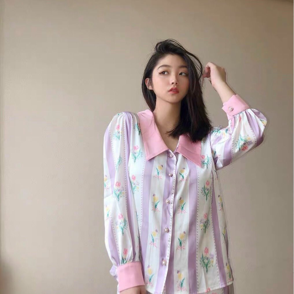 [Hàng Sẵn chuyên Sỉ] b164 bộ đồ ngủ pijama QCCC tay dài quần dài, chất siêu đẹp, in hình siêu xinh.