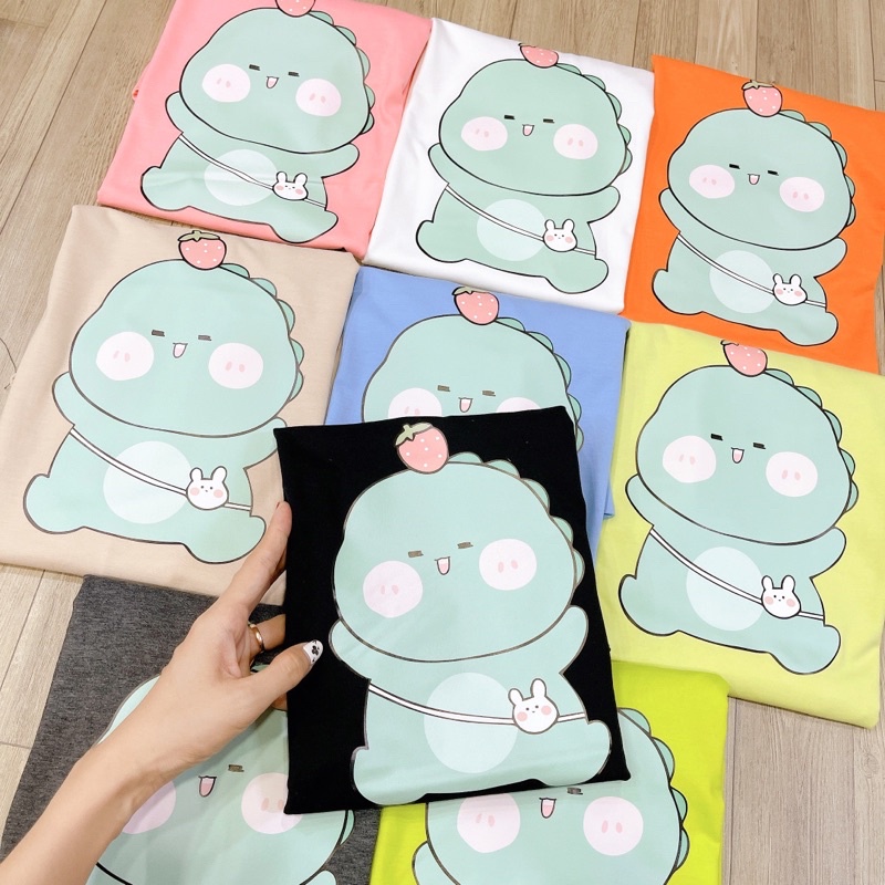 Áo Thun Tay Ngắn UNISEX KHỦNG LONG DINO - Hình chụp thật