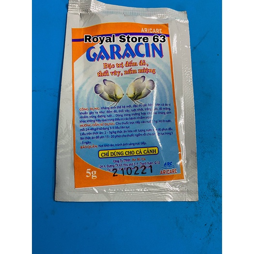 Garacin Arc hỗ trợ đốm đỏ nấm miệng thối vây cho cá cảnh 5gram