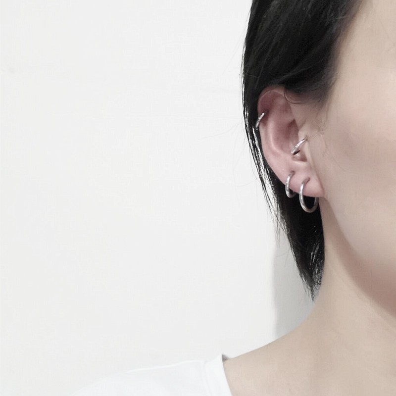 Khuyên Tai Kim Loại Cá Tính Phong Cách Hip-Hop