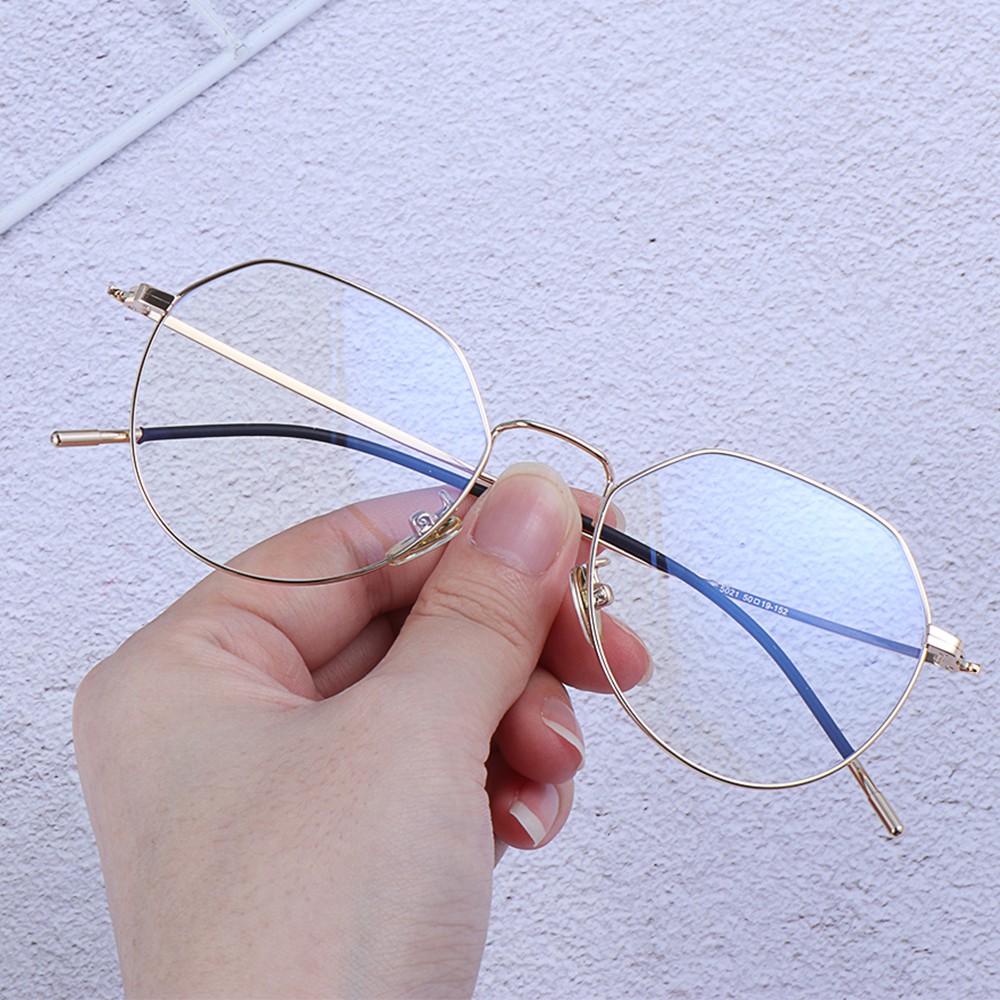 👒OSIER🍂 Retro Anti Blue Light Oversized Optical Glasses Computer Glasses Vision Care Goggles Gaming Eyewear Eyeglasses Unisex Polygon Metal Frame