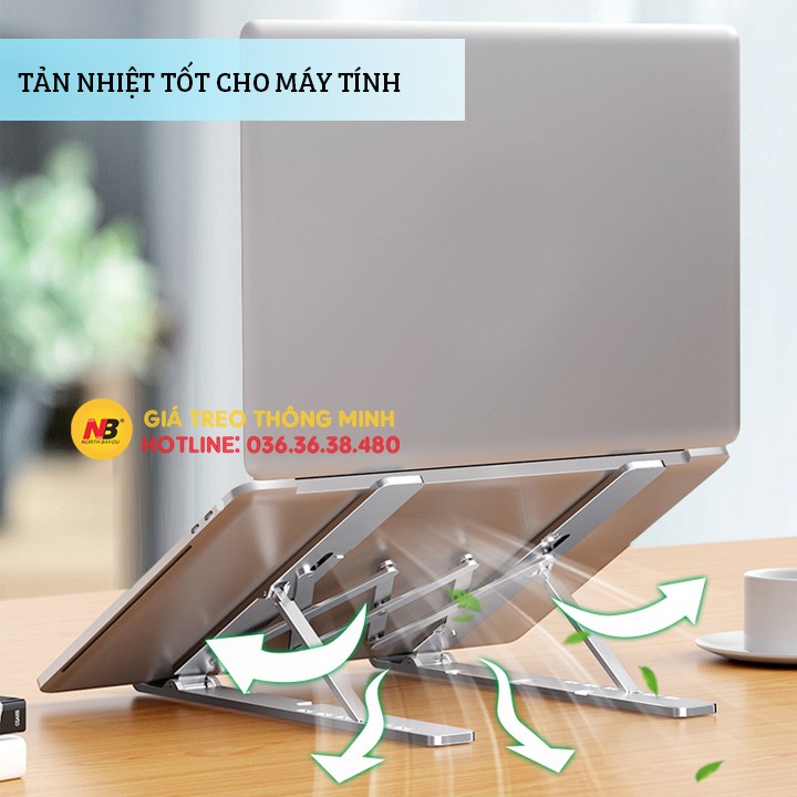 Giá đỡ laptop stand nhôm hỗ trợ tản nhiệt - Có thể gấp gọn chỉnh độ cao - Để laptop ipad macbook surface N3 / LS501