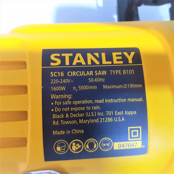 Máy cưa dĩa  cưa cắt nhôm gỗ Stanley SC16-B1 190mm 1600W