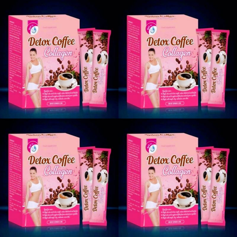Detox Coffee Collagen - Giảm Cân , Đánh Bay Mỡ Thừa Hộp 10 gói