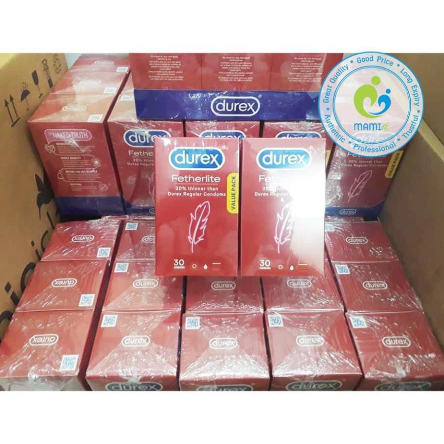 Bao cao su (30c) giúp quan hệ an toàn tăng khoái cảm cho nam giới Durex Fetherlite, Úc