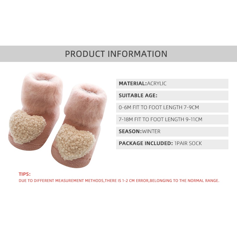 Vớ Giữ Ấm Chống Trượt In Họa Tiết Hoạt Hình Dễ Thương Thời Trang Mùa Đông Cho Bé Sơ Sinh