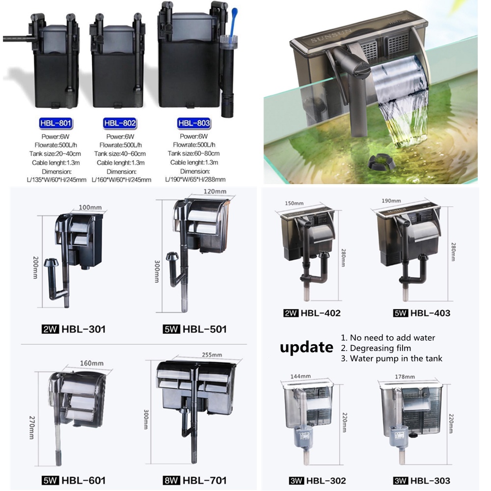 Lọc Thác Bể Cá Sunsun HBL - Lọc Treo Bể Cá Thủy Sinh